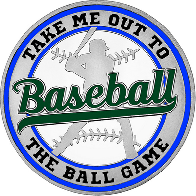 Dark Green "Baseball" with Royal Blue Outer Circular Borders